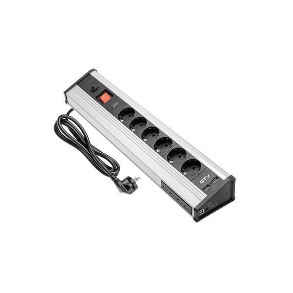Удлинитель шестиместный угловой GTV MULTI Schuko 4xHUB USB 2xUSB (27849255)