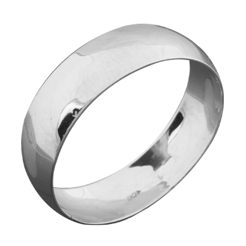 Обручка срібна гладка широка форма р. 18