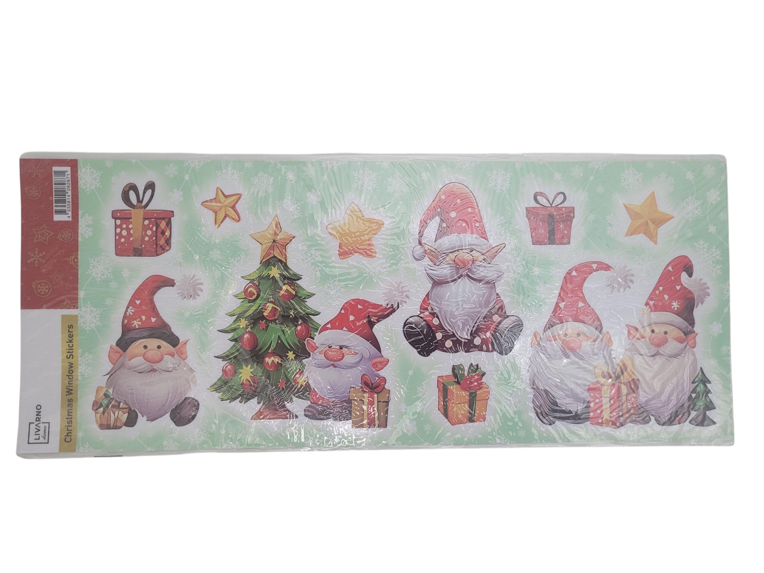 Новогодние наклейки на окна многоразовые Livarno Home Гномы 10 шт. 38х30 см (P1-00289) - фото 3