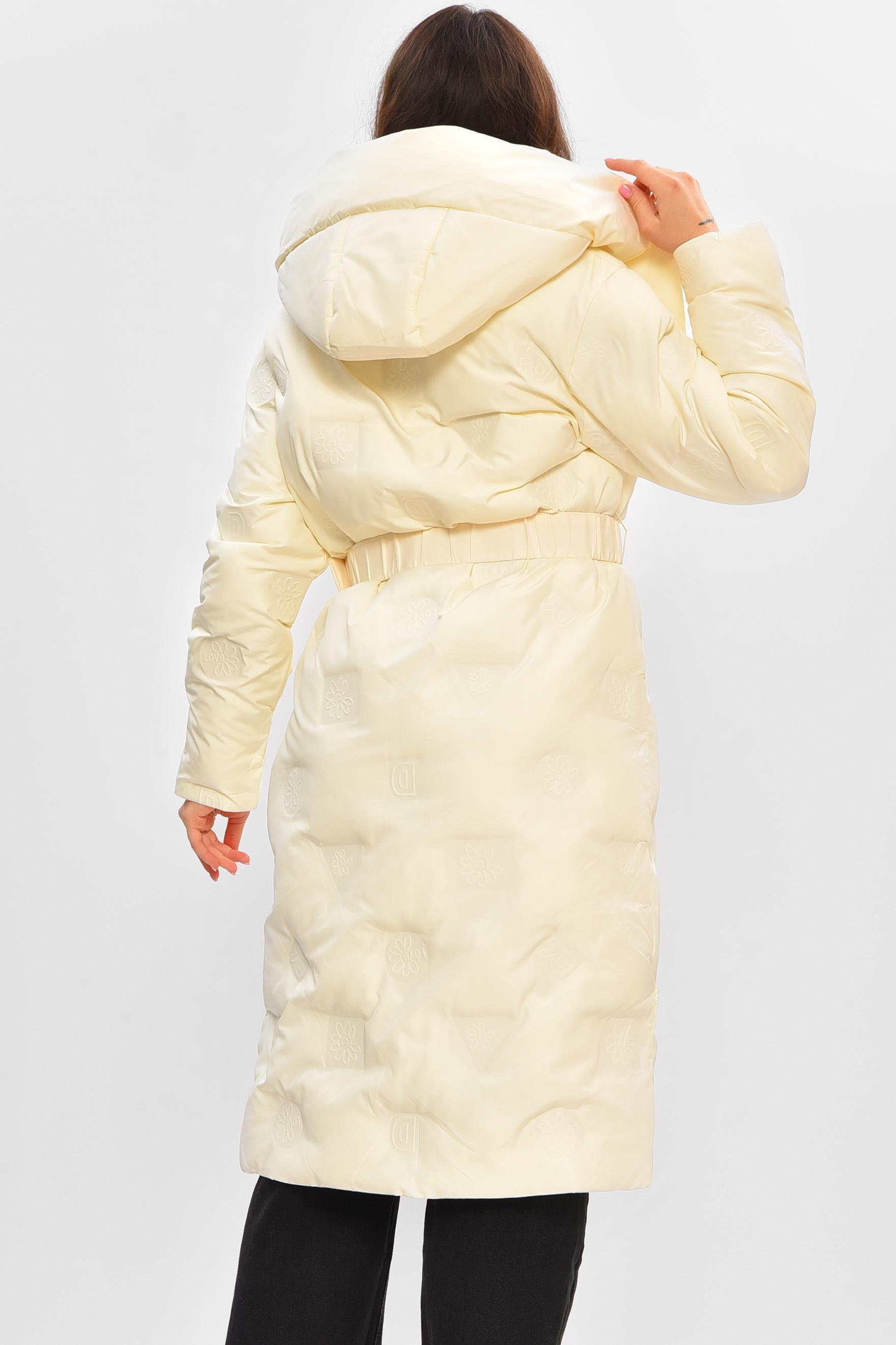 Куртка женская удлиненная зима L Молочный (207020) - фото 3