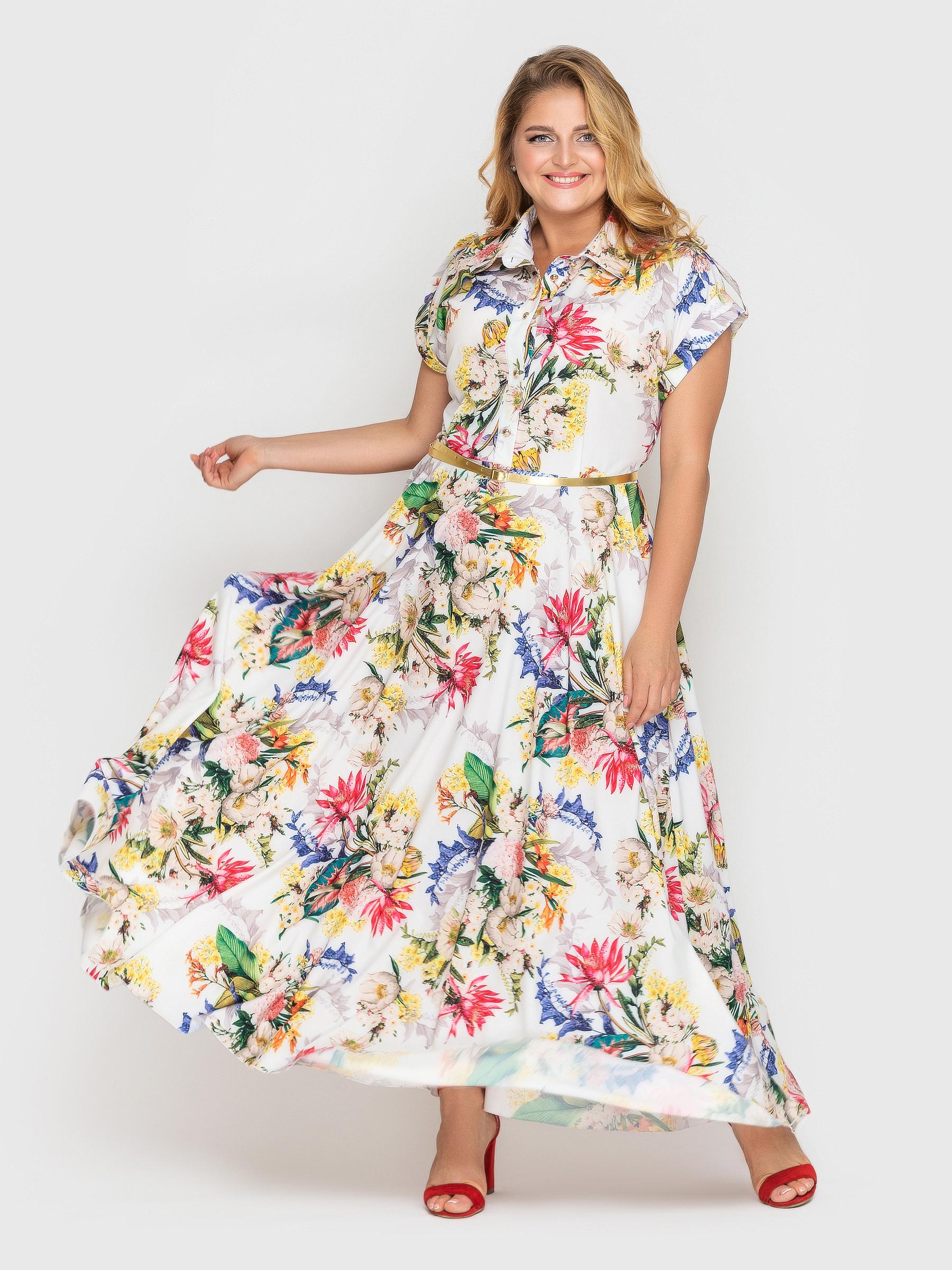 Платье VLAVI Алена гортензия р. 52 Белый (114302-52)