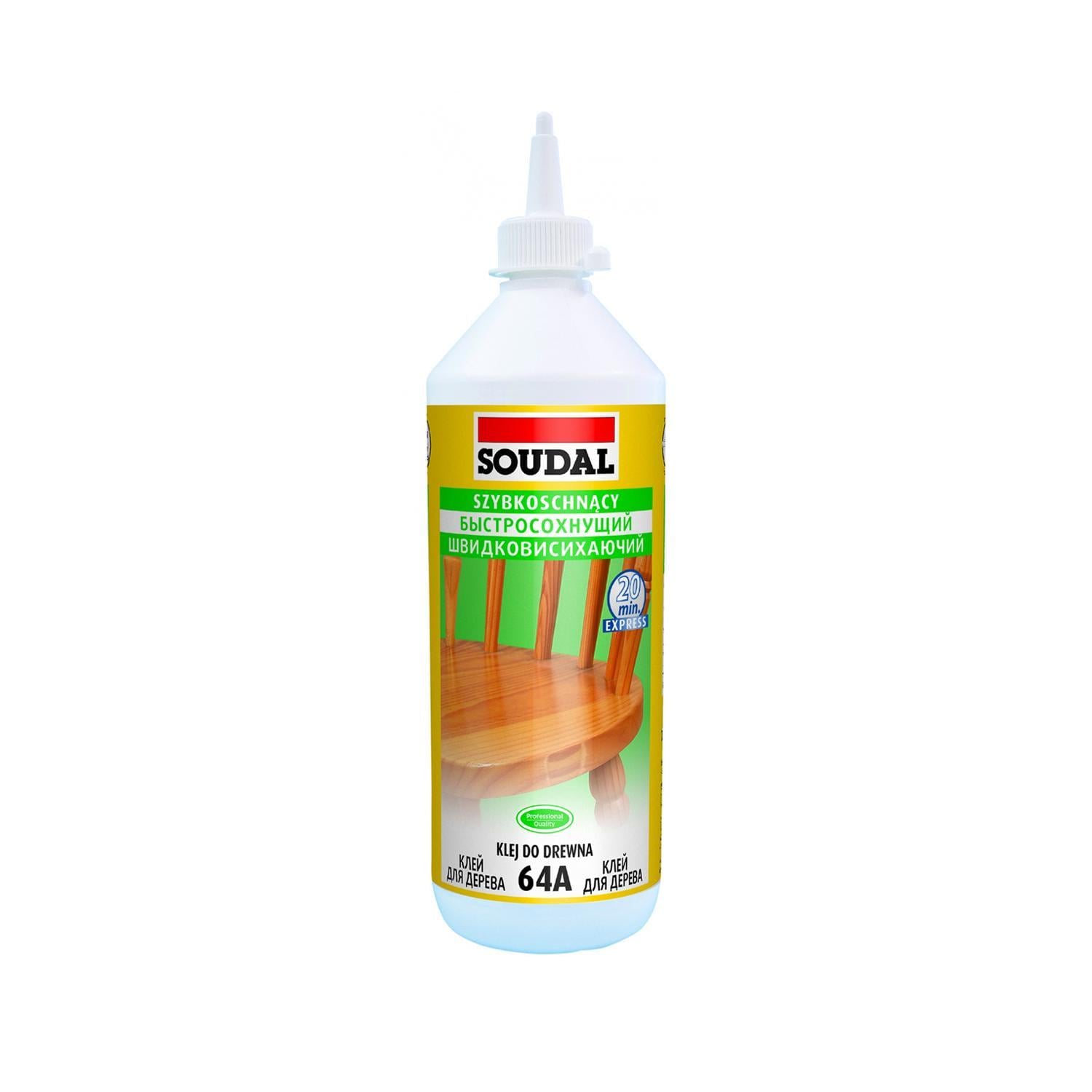 Клей для дерева SOUDAL 64А PVAC D2 0,25 кг 6 шт. Белый (000030000064002500)