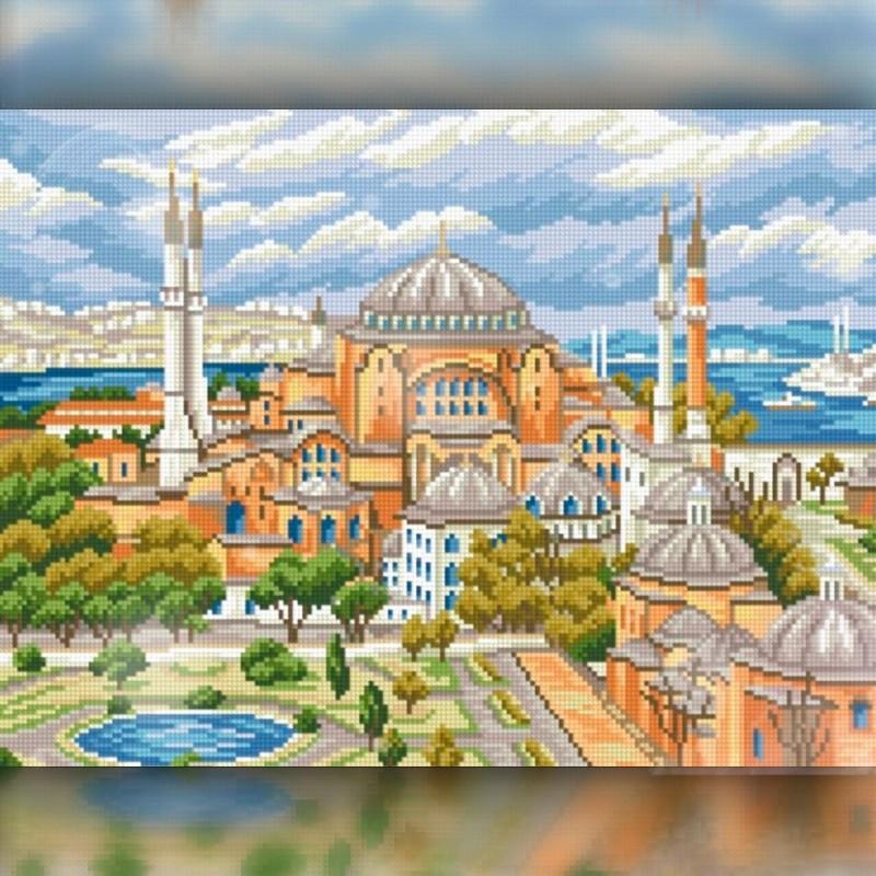 Алмазная вышивка The Wortex Diamonds Собор 30x40 см TWD30038