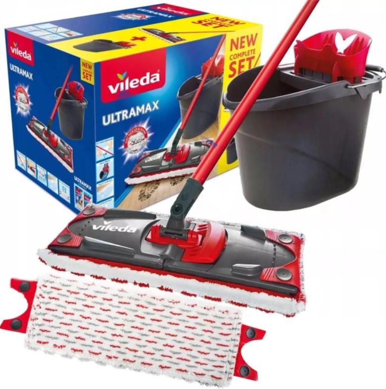 Набор для уборки Vileda UltraMax 2in1 Microfibre швабра/2 насадки из микрофибры/3 салфетки (177453)