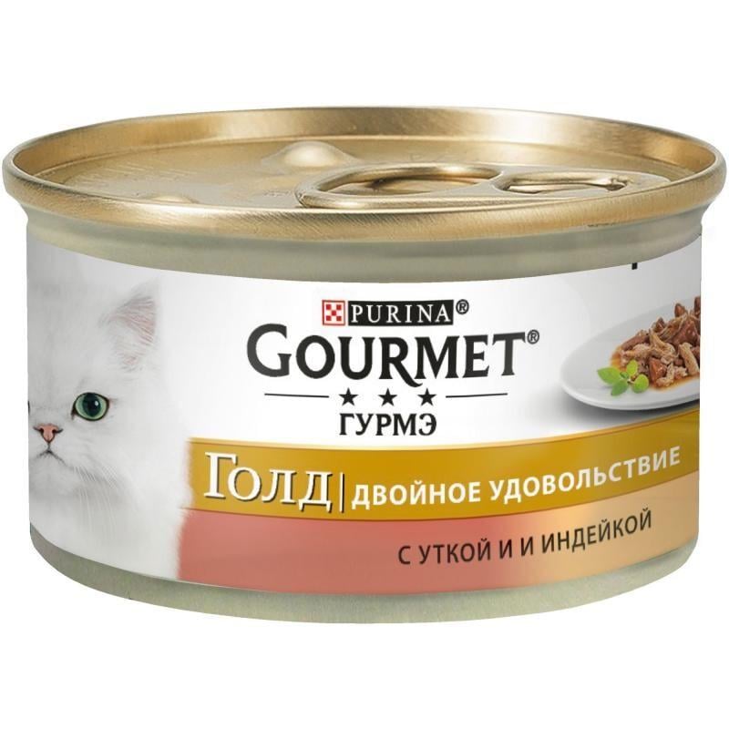 Корм для котів Gourmet Gold Purina Подвійне задоволення качка та індичка 85 г 24 шт. (1877607780) - фото 1