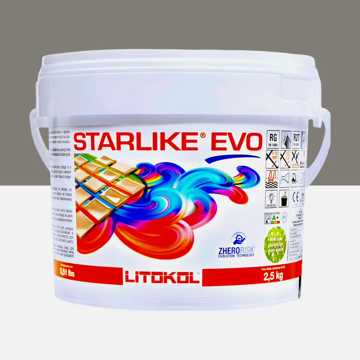 Затирка для плитки Litokol Starlike EVO 120 двокомпонентна епоксидна 2,5 кг Свинець