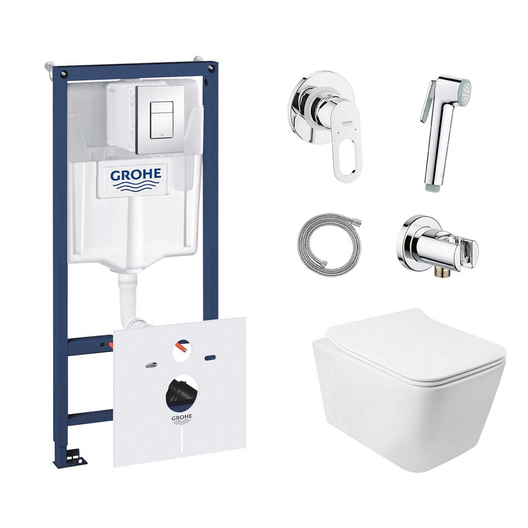 Комплект инсталляции Grohe Rapid SL 38827000QT05335170W111042 с унитазом и кнопкой Хром (75799)