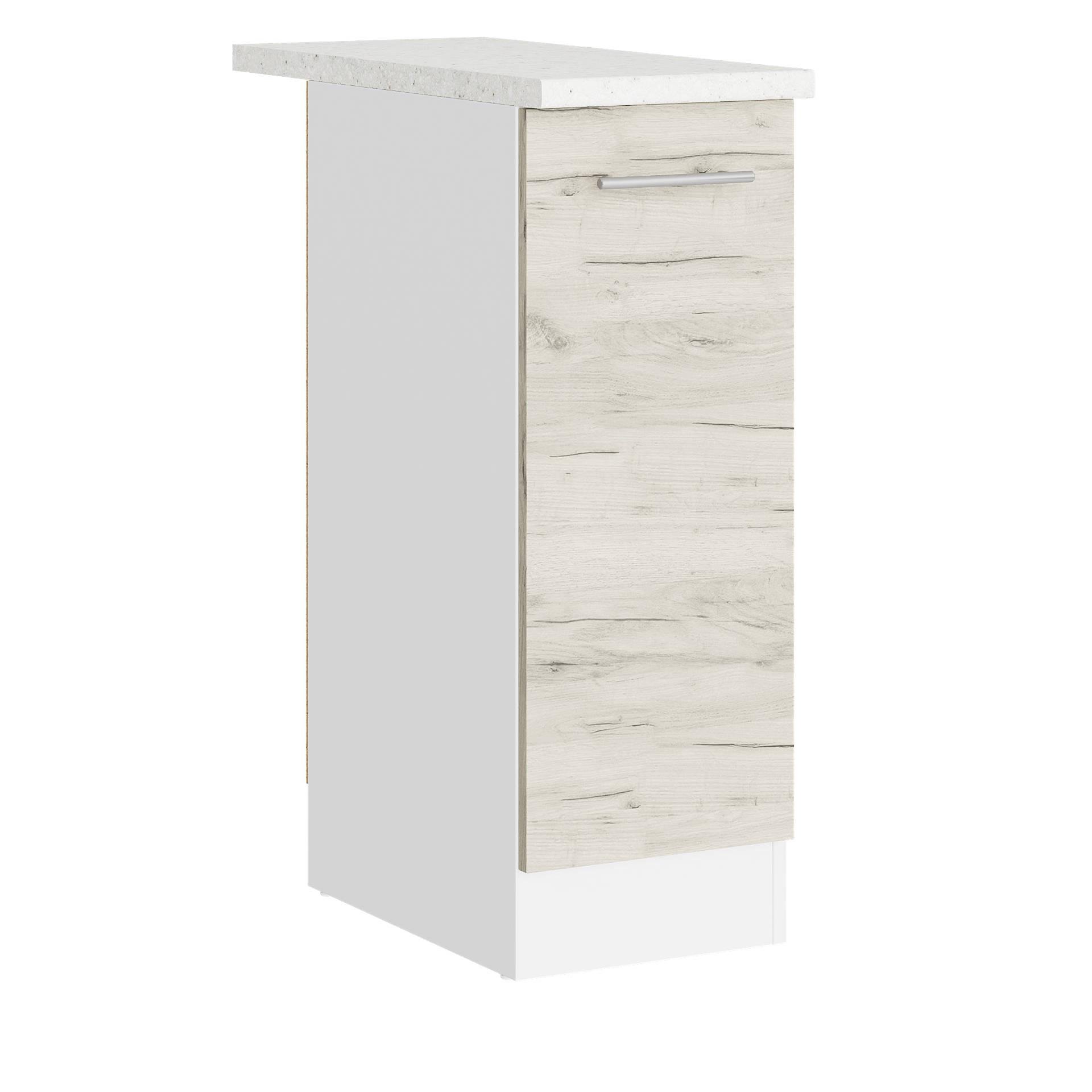 Шафа кухонна нижня зі стільницею Еверест Еко 300 30х46х82 см Білий/Дуб крафт білий (09140)