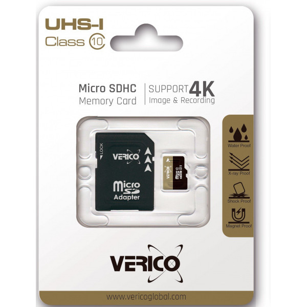 Карта памяти Verico microSDXC 128GB Class 10 UHS-I + SD адаптер (1MCOV-MAX9C3-NN)