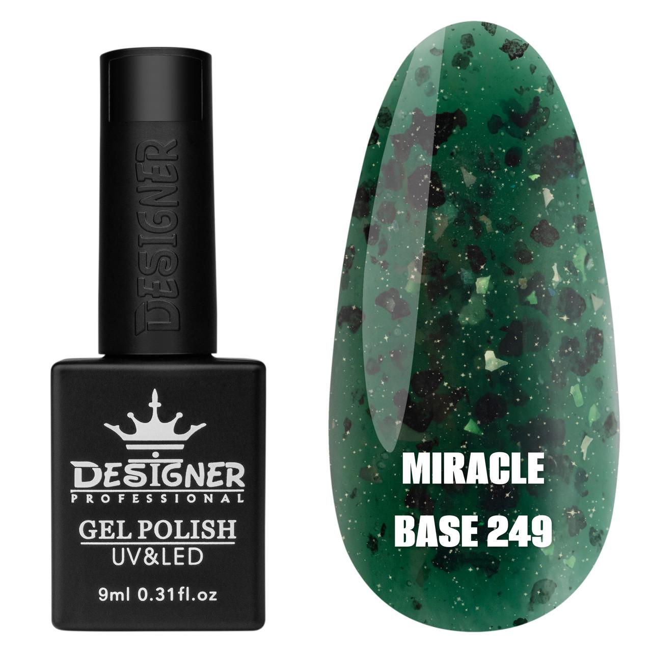 База камуфлирующая цветная Miracle base Дизайнер с хлопьями Юки 9 мл 249