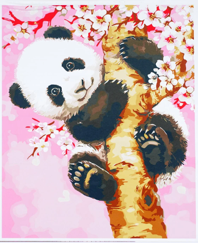 Алмазная мозаика Панда на ветке на холсте с подрамником 40х50 см (GA75686)