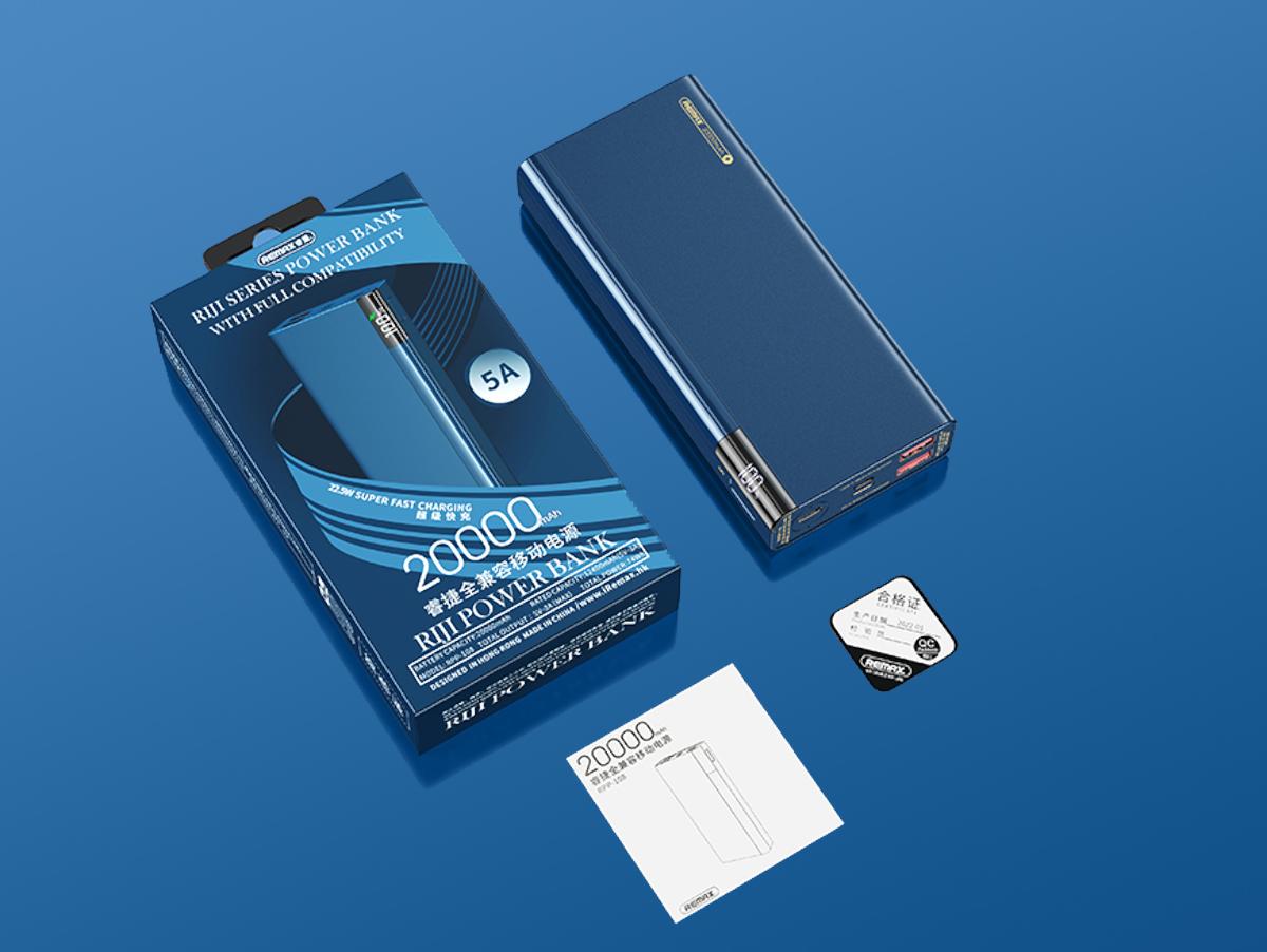 Повербанк Remax RPP-108 Riji QC22.5W+PD18W 20000 mAh Синій (10131966) - фото 2