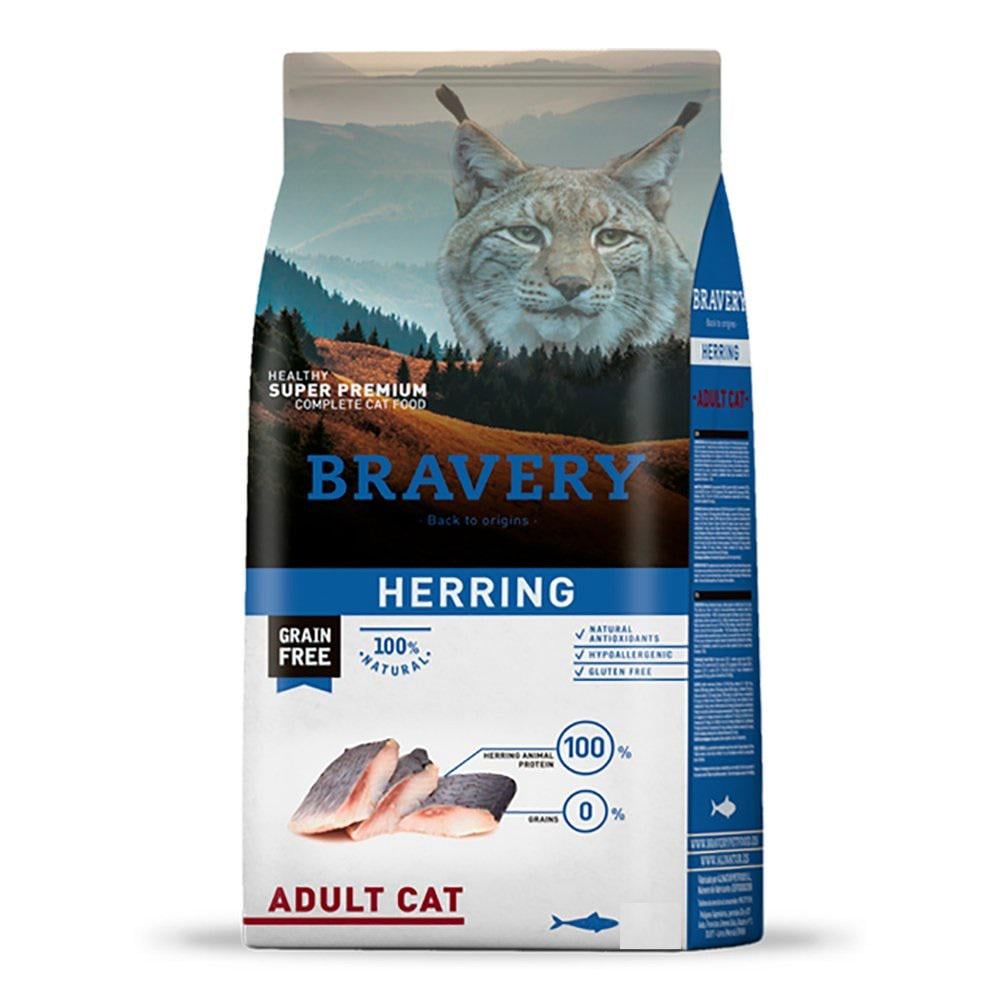 Корм для котів Bravery Herring Cat для дорослих кішок з оселедцем 2 кг (0678 BR HERR _2KG)