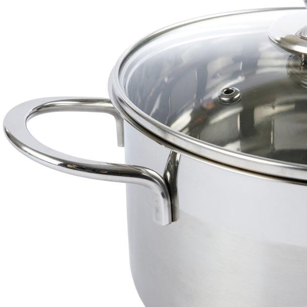 Каструля зі скляною кришкою Axentia Brilliant d 18 см 2,5 л з нержавіючою сталі 10 см (135940) - фото 2 Каструля зі скляною кришкою Axentia Brilliant d 18 см 2,5 л з нержавіючою сталі 10 см (135940) - фото 2
