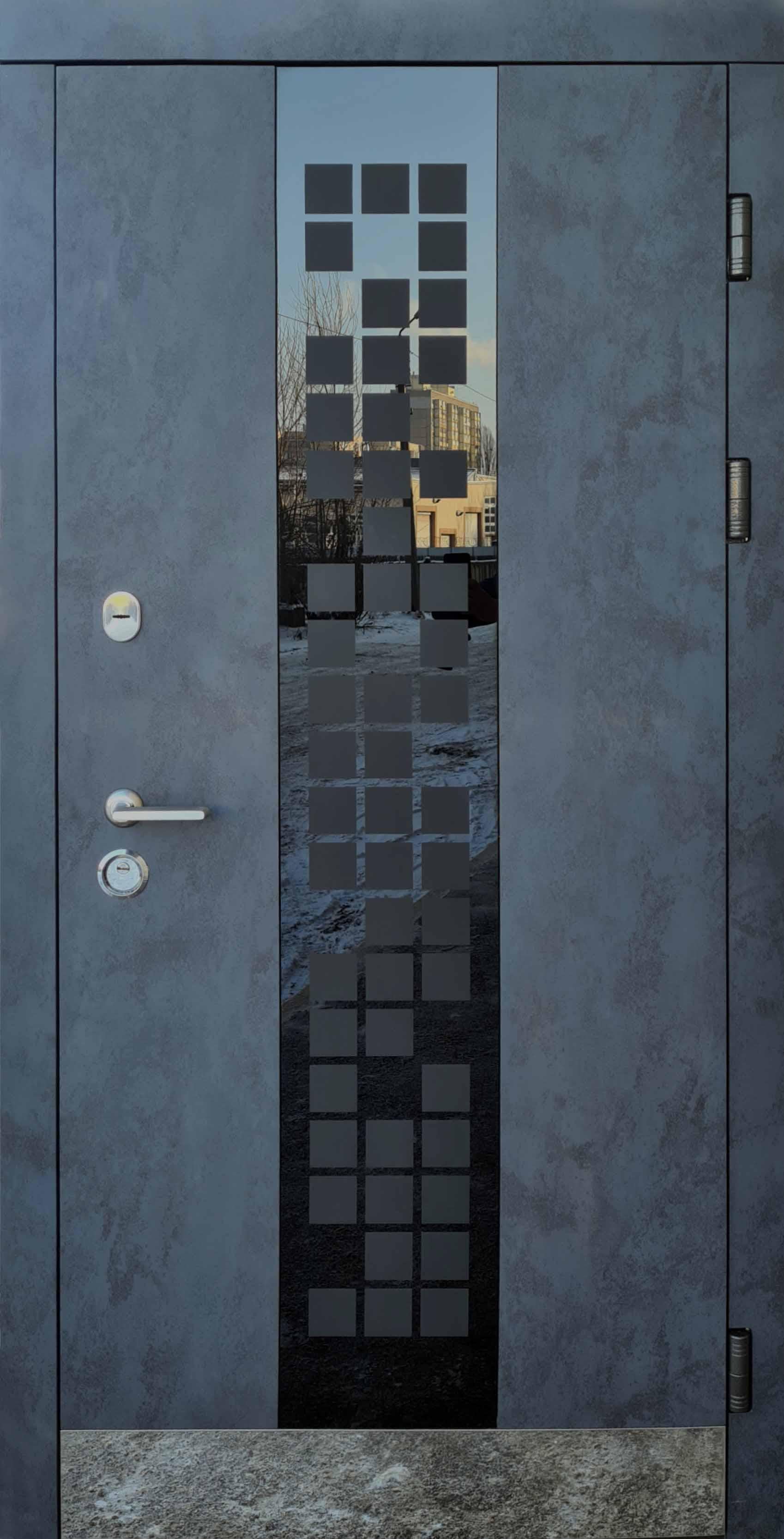 Вхідні двері Ваш ВиД Манхетен Двокольорні 860/960х2050х96 мм Л/П Бетон/Антрацит