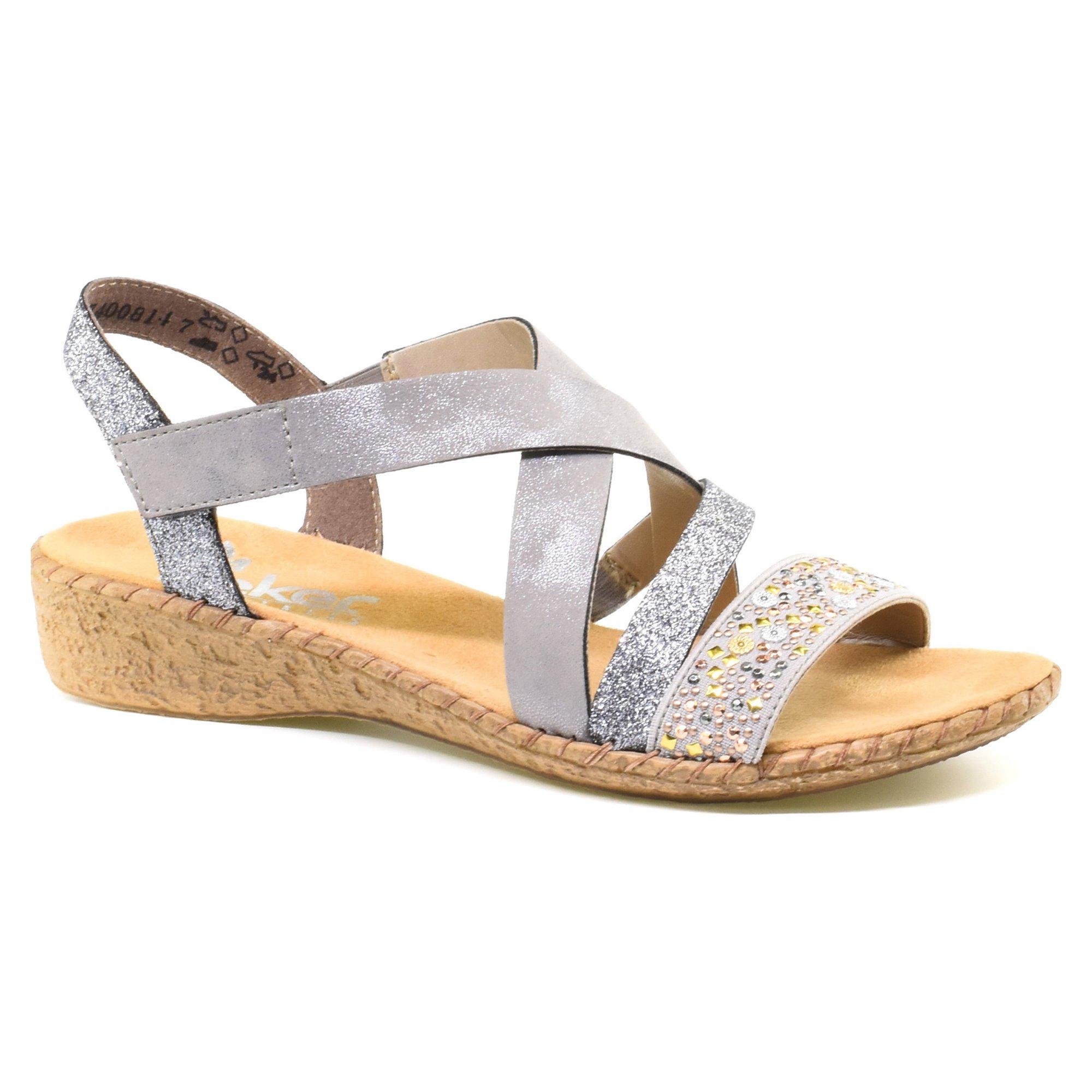 Сандалии женские Rieker р. 37 Серебряный/Серый (069457-37)