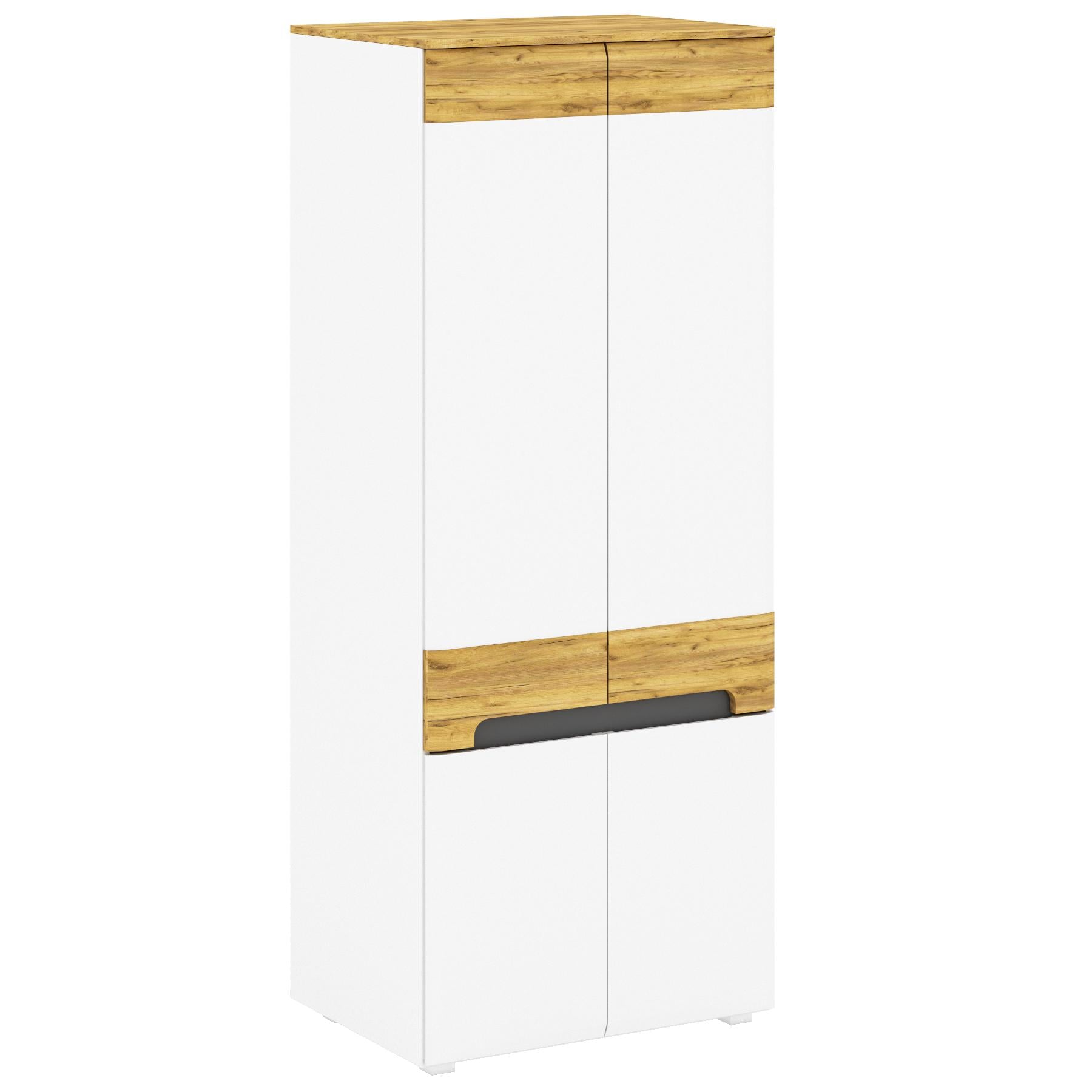 Шкаф платяной Blonski Onyx I 2005х801х580 мм Дуб крафт золотой/Белый мат