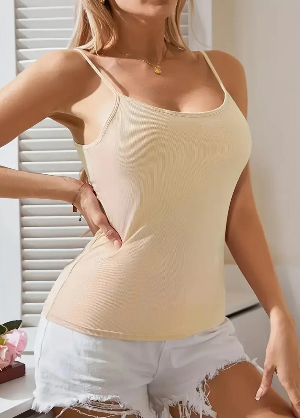 Майка женская Comfort Plus в рубчик с поролоновыми вкладышами L Кремовый (1959-44-05)