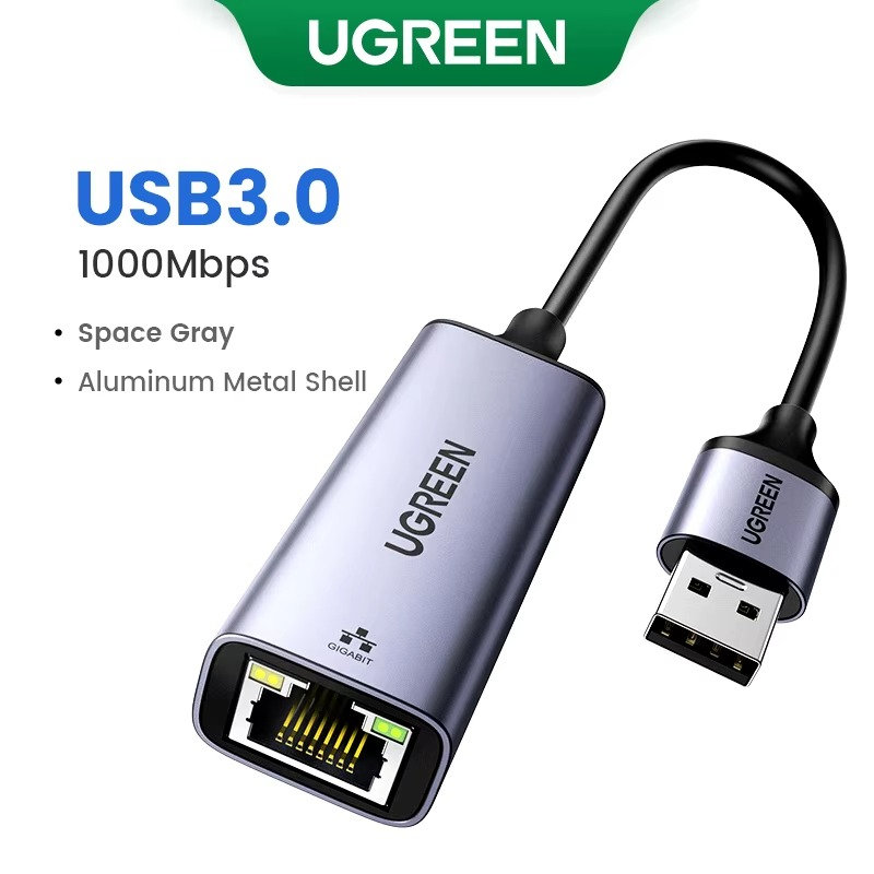 Адаптер сетевой UGREEN CM209 USB-A Gigabit Ethernet Adapter RJ45 1000mb/s Space Gray (2000211) - фото 2 Адаптер сетевой UGREEN CM209 USB-A Gigabit Ethernet Adapter RJ45 1000mb/s Space Gray (2000211) - фото 2