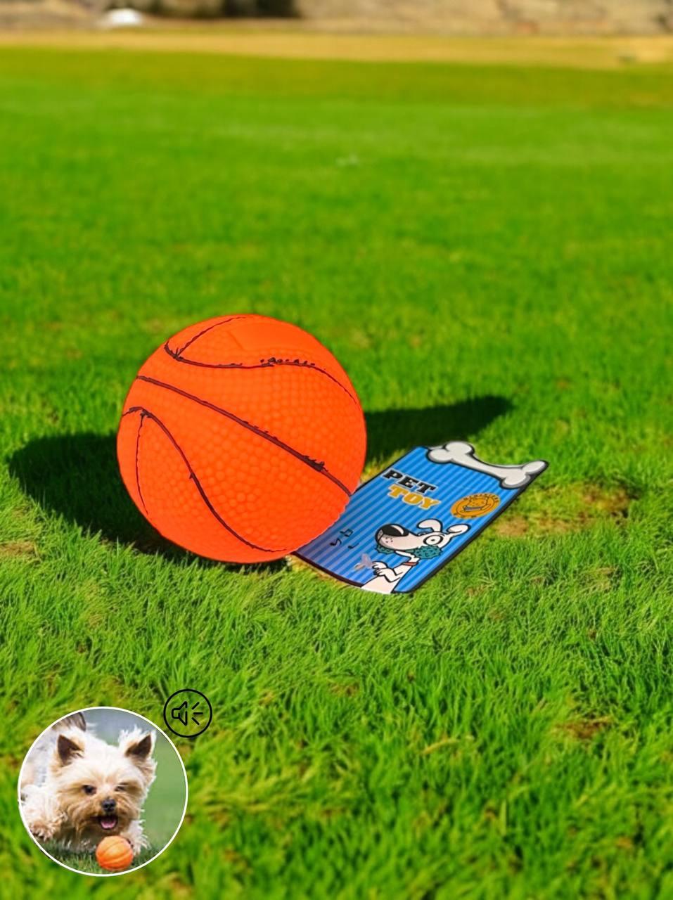 Іграшка у формі м'ячика гумова Idea для тварин з вбудованою пискавкою при стисканні 7х7 см Помаранчевий (203885SP) - фото 3