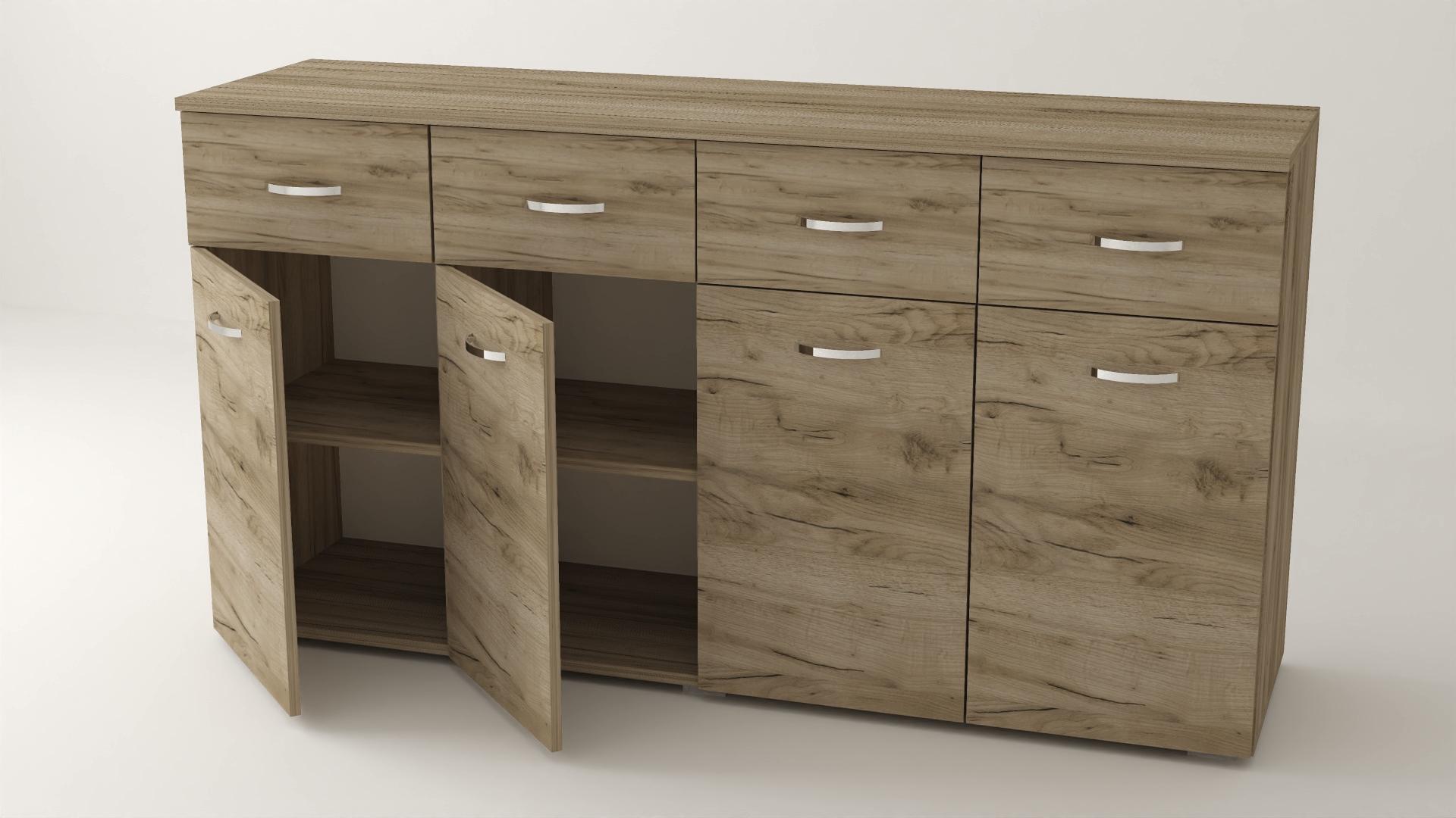 Комод Алекса ВК-12 150х45х90 см Дуб крафт сірий (59993)