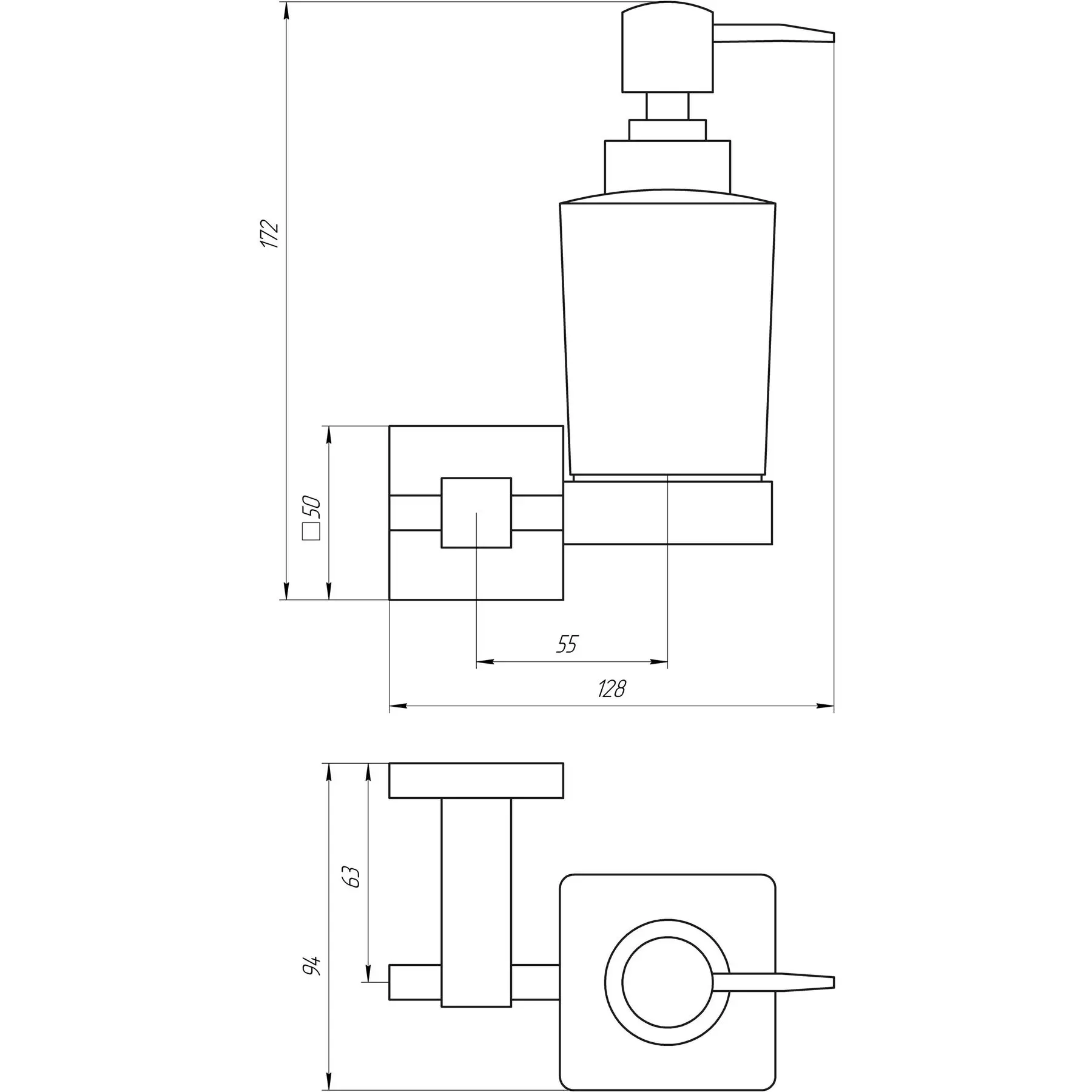 Дозатор рідкого мила Globus Lux SQ 9433 (GSR-000019474) - фото 3