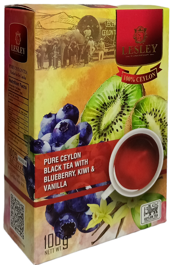 Чай Lesley черный с черникой киви и ваниль 100 г (59279) Чай Lesley черный с черникой киви и ваниль 100 г (59279)