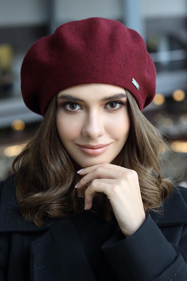 Берет одинарный Braxton Виста женская Бордовый (6070)