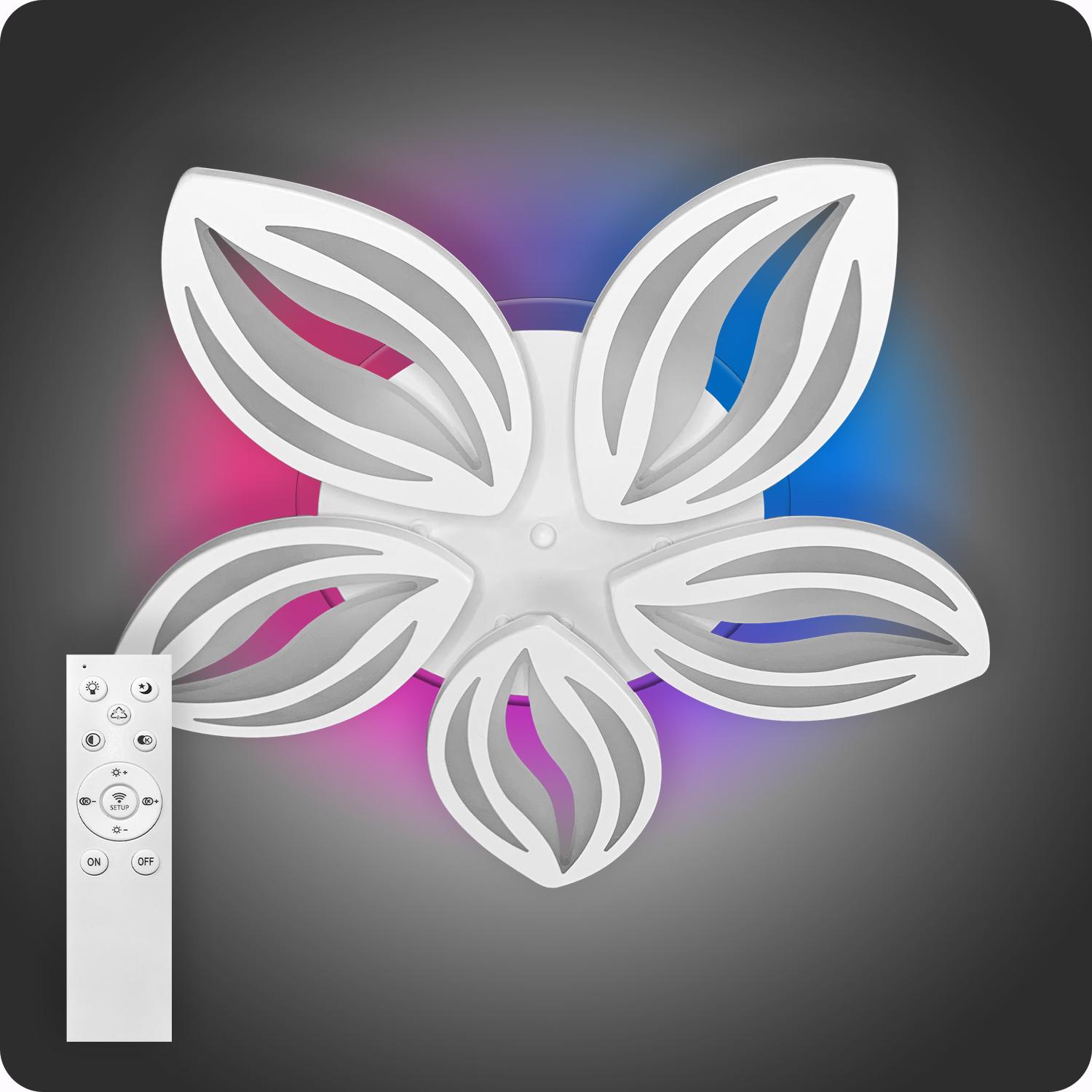 Люстра светодиодная 517 Light 3color с пультом 120 Вт Белый (01427)