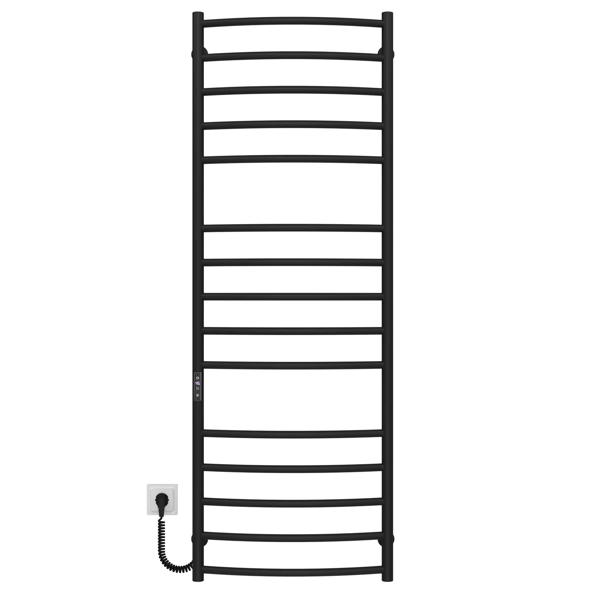 Полотенцесушитель электрический Deffi Классик Элит П15 JD03 левое подключение нержавеющая сталь 500х1500 мм Черный (C.KE.150.50.15.E.B.L.1)