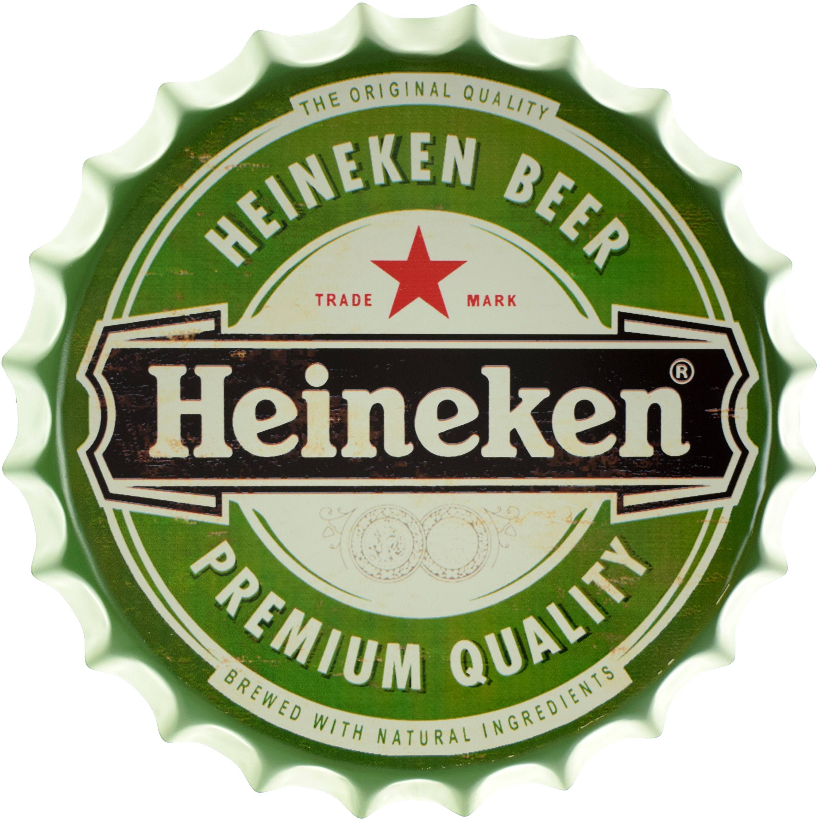 Табличка металлическая Heineken Logo крышка 35 см