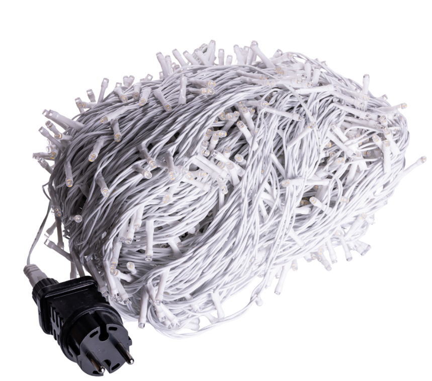 Гирлянда нить уличная 1000 LED 100 м от сети белая нить Белый - фото 6