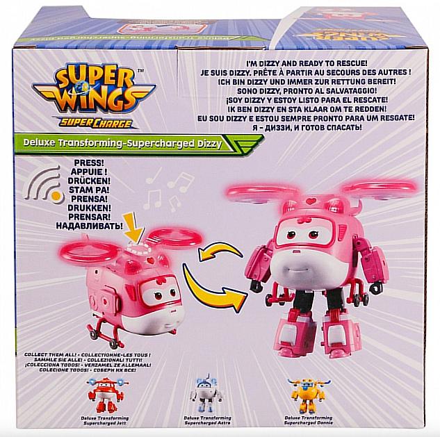 Детская игровая фигурка Super Wings Transforming-Supercharge Dizzy со светом и звуком (EU740433) - фото 4