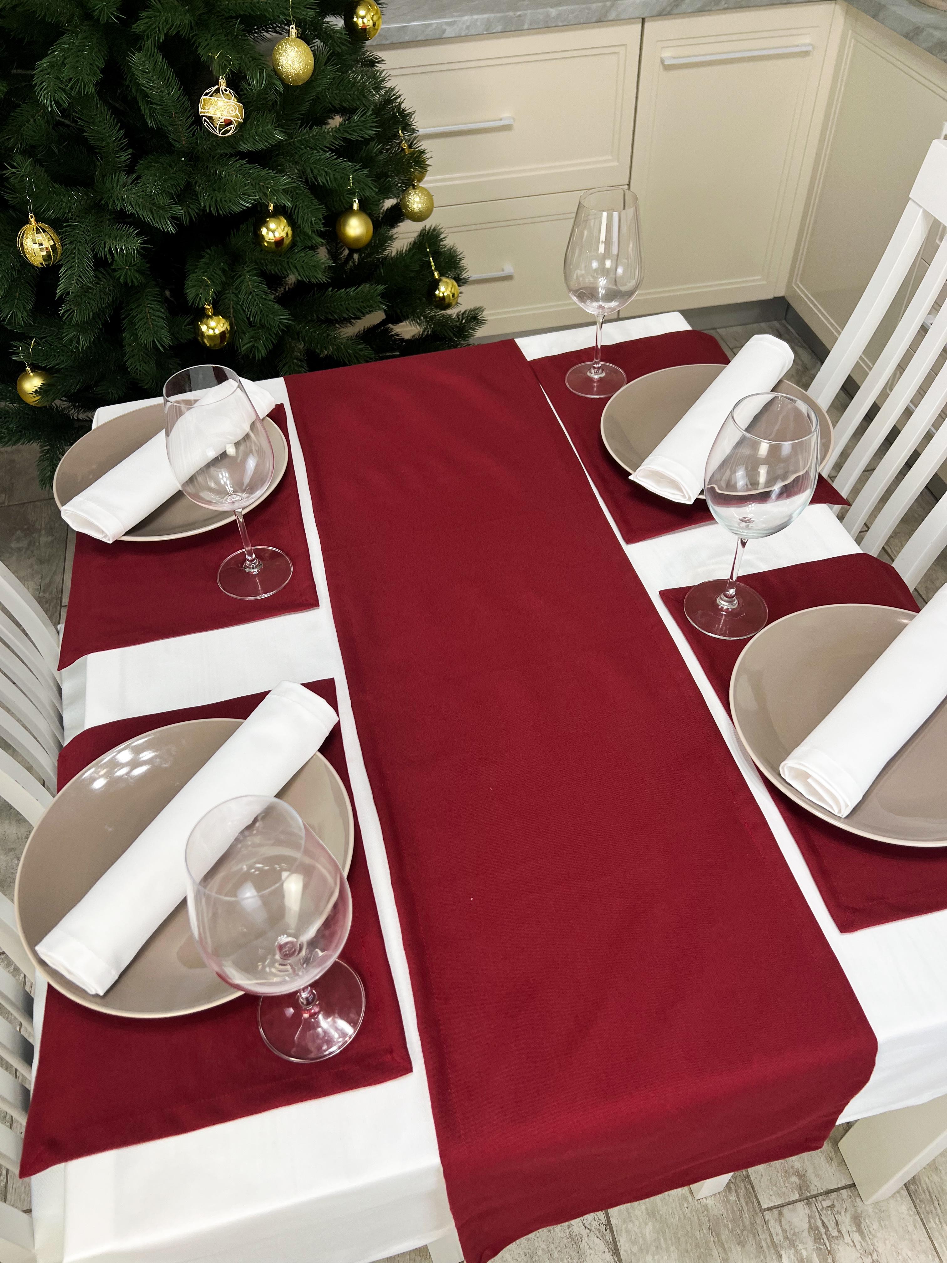 Дорожка водоотталкивающая новогодняя 170х30 см Бордовый (811-50) Дорожка водоотталкивающая новогодняя 170х30 см Бордовый (811-50)