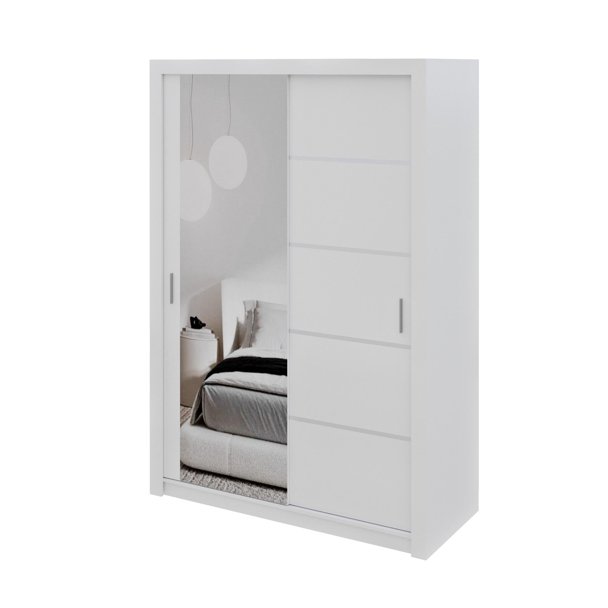 Шкаф-купе двухдверный MEBLIBUD LYON с зеркалом 120х62х216 см Белый (29302/5)