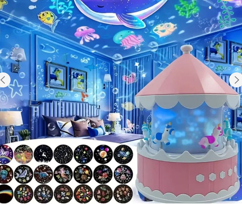 Проектор-нічник дитячий Карусель USB пульт 21 слайд Рожевий (Karusel21pink) - фото 3 Проектор-нічник дитячий Карусель USB пульт 21 слайд Рожевий (Karusel21pink) - фото 3