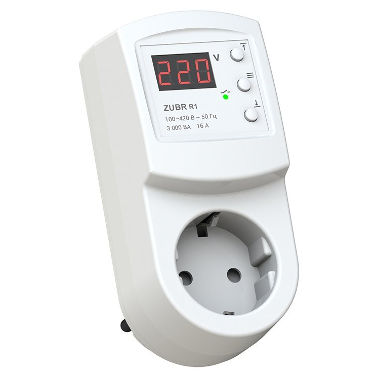 Реле напряжения ZUBR R116y с термозащитой 16 А 3000 ВА (398)