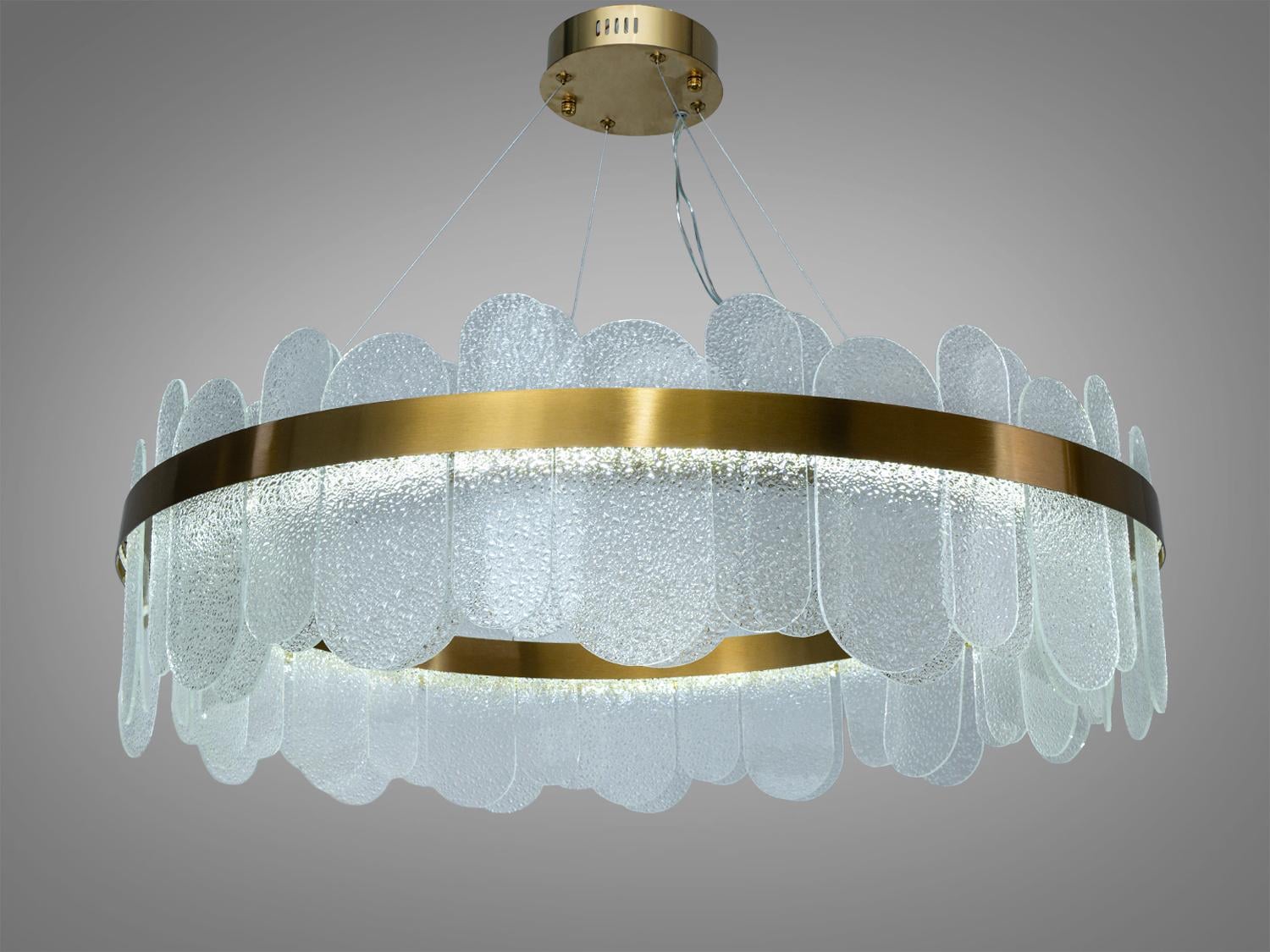 Люстра подвесная LED хрустальная 165 Вт Золотой (803/800SGD)