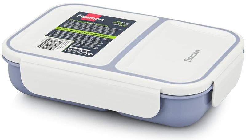 Ланч-бокс Fissman Milly пластик на 2 секції 800 мл 20х14х5 см Синій (FN-6749)