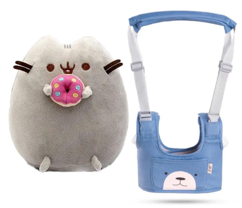 Мягкая игрушка Pusheen cat с вожжами-ходунками 12х15 см Серый/Синий (n-2058)