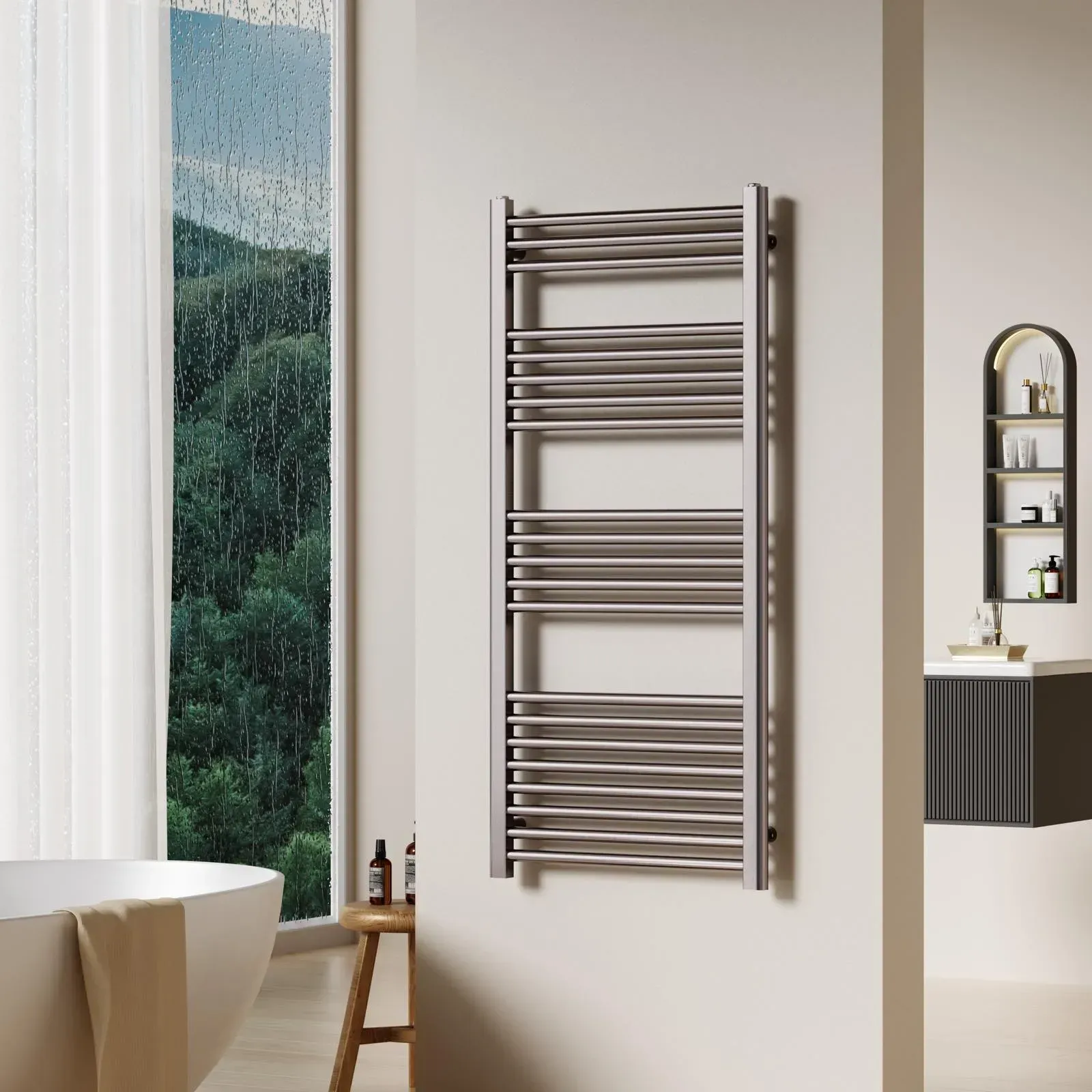 Полотенцесушитель водяной Siena Gunmetal 1200x550 Black (RR-CN1200550GB)