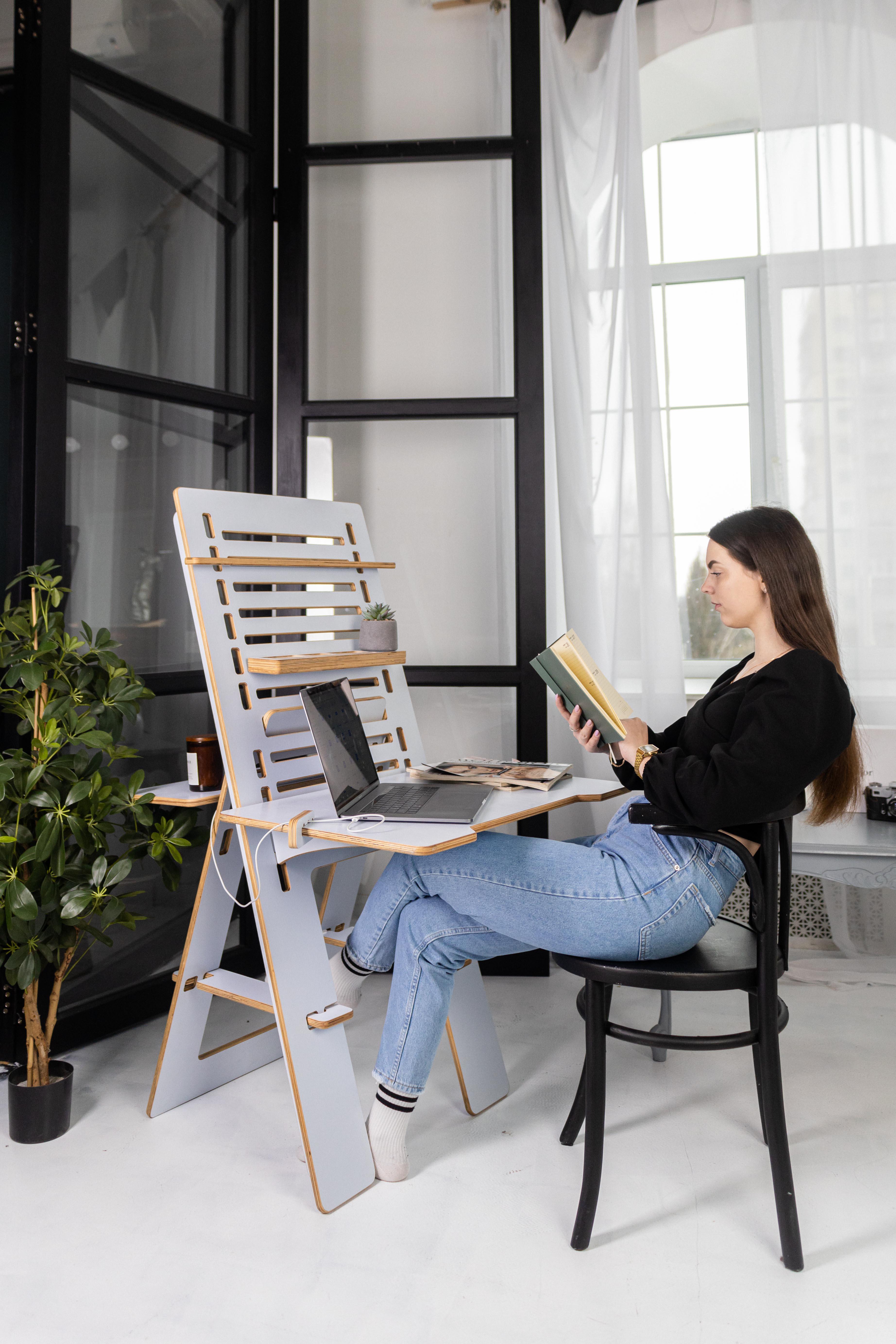 Стіл для роботи стоячи та сидячи Otaman Desk Artist з покриттям Блакитний (984675) - фото 4 Стіл для роботи стоячи та сидячи Otaman Desk Artist з покриттям Блакитний (984675) - фото 4