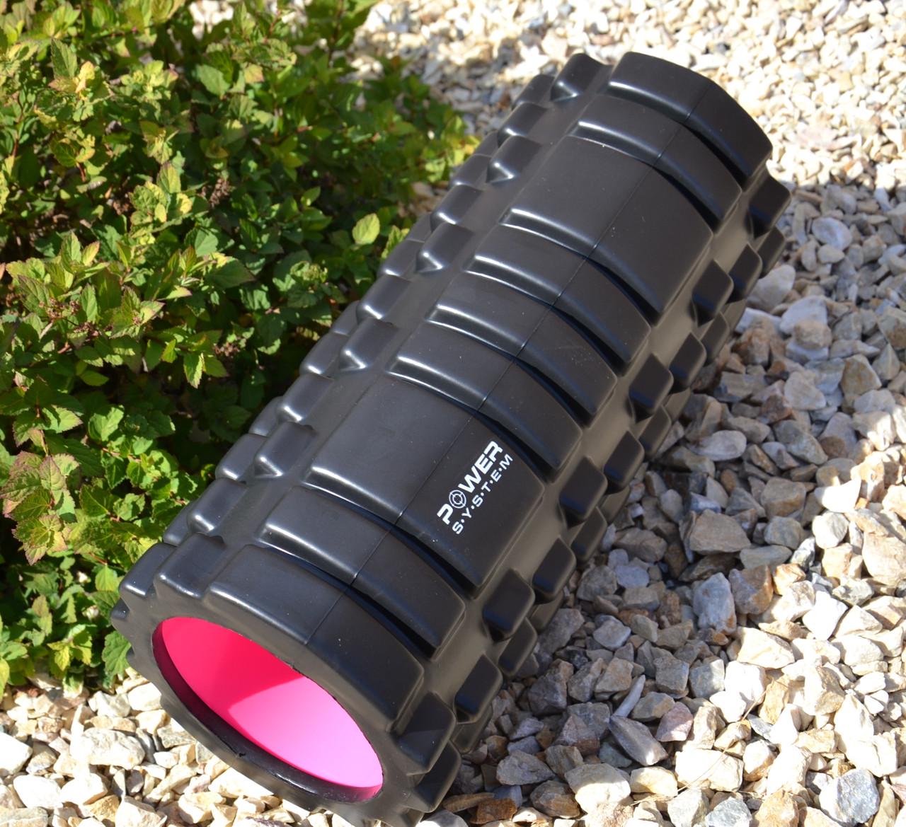 Ролик масажний Power System PS-4050 Fitness Foam Roller 33x15 см Black/Pink - фото 4