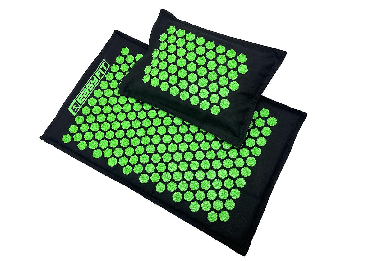 Килимок масажний EasyFit AcuRelax з голками аплікатор Кузнєцова Чорно-зелений (EF-2710-BG) Килимок масажний EasyFit AcuRelax з голками аплікатор Кузнєцова Чорно-зелений (EF-2710-BG)