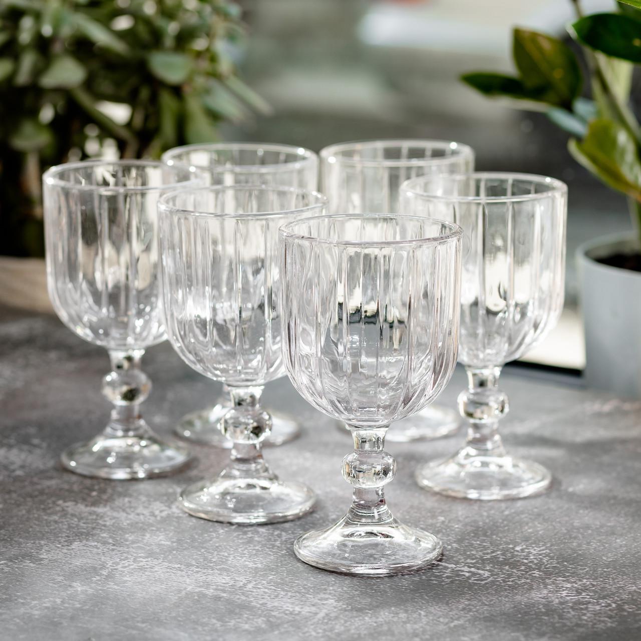 Набір келихів столових ребристих 6 шт. по 400 мл (HP-YH-66) - фото 2