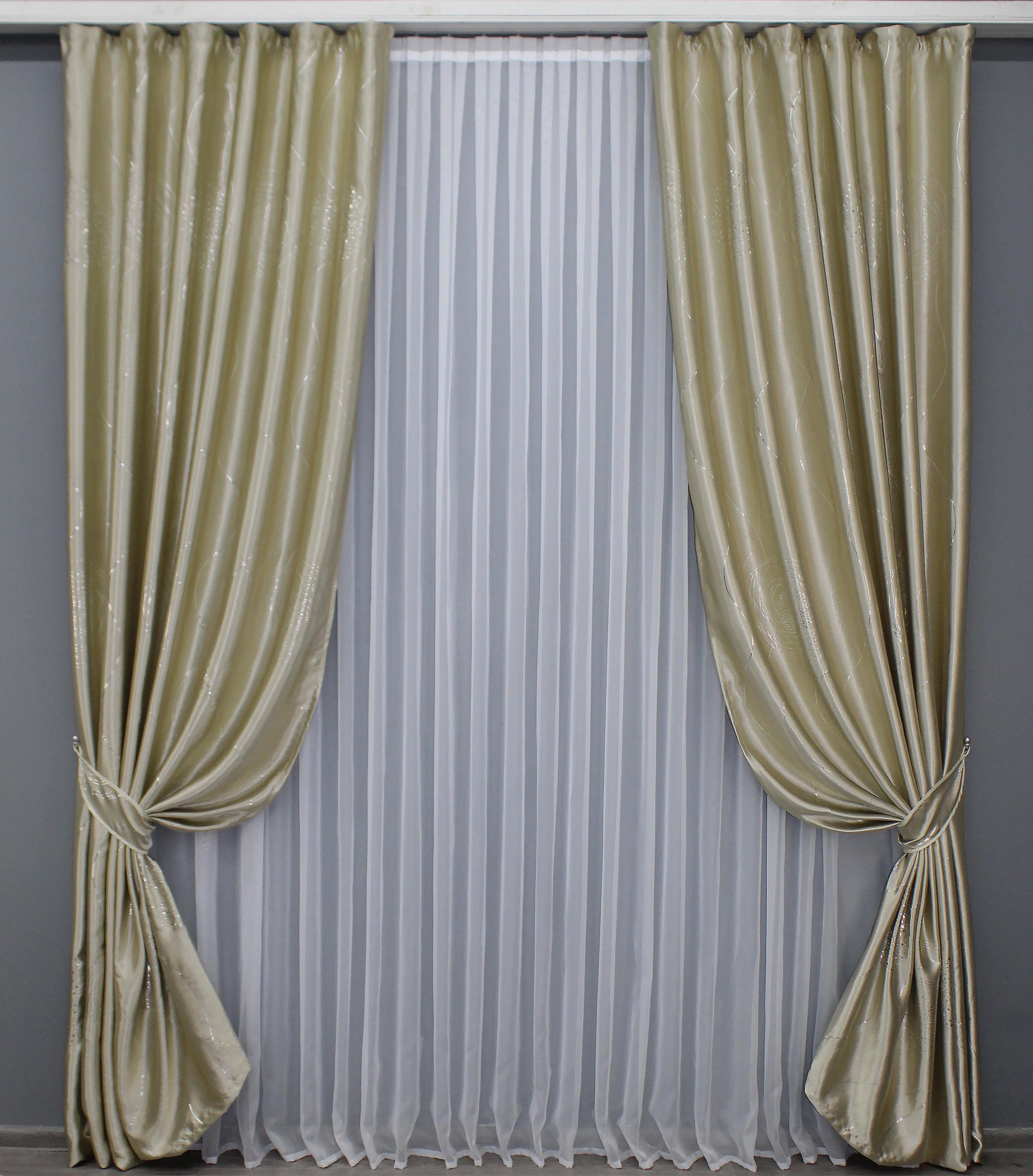 Комплект готовых штор VR-Textil Софт № 1396ш 150х270 см 2 шт. Бежевый (33-0249)