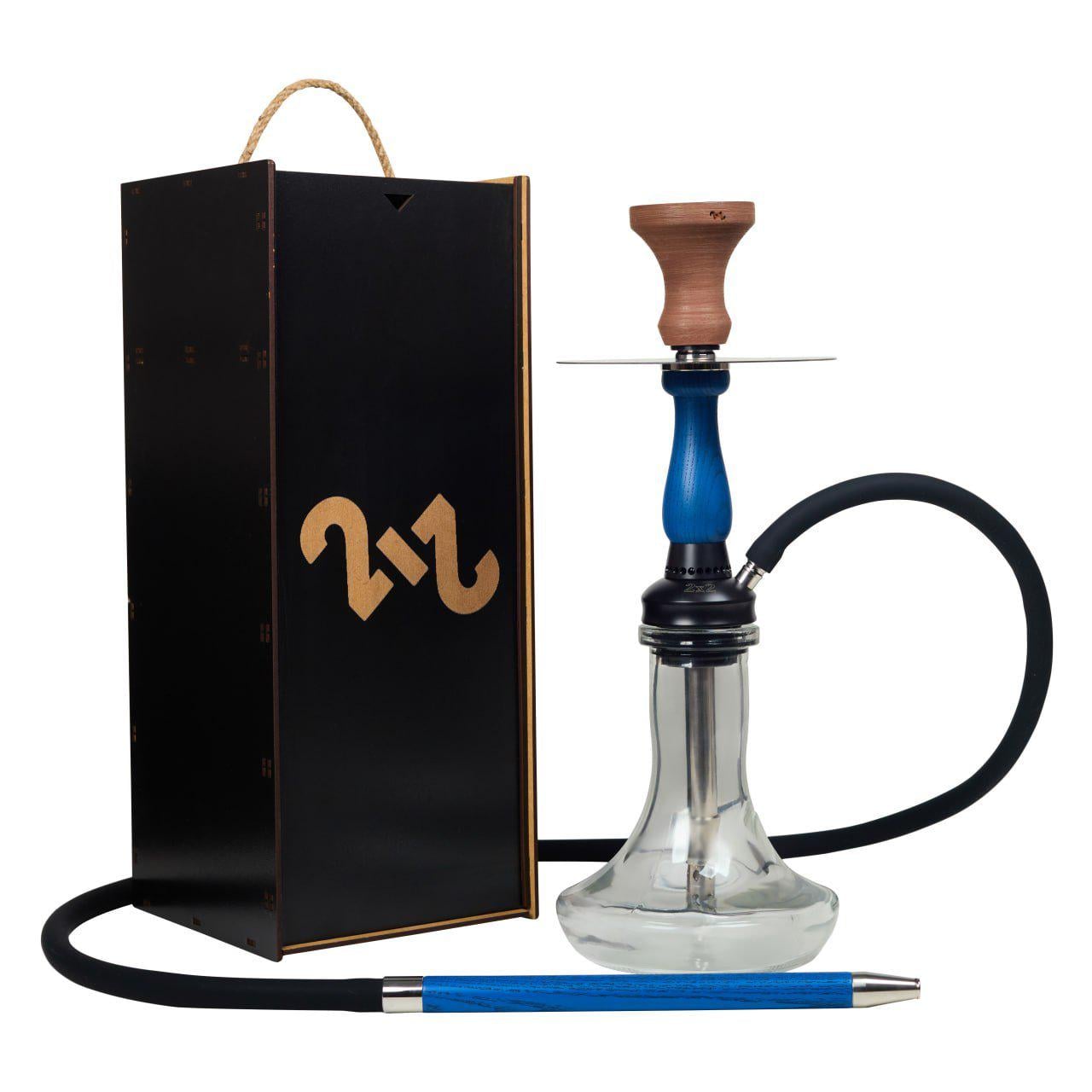 Кальян 2х2 Hookah Pixel из нержавеющей стали 43 см Синий (22728)