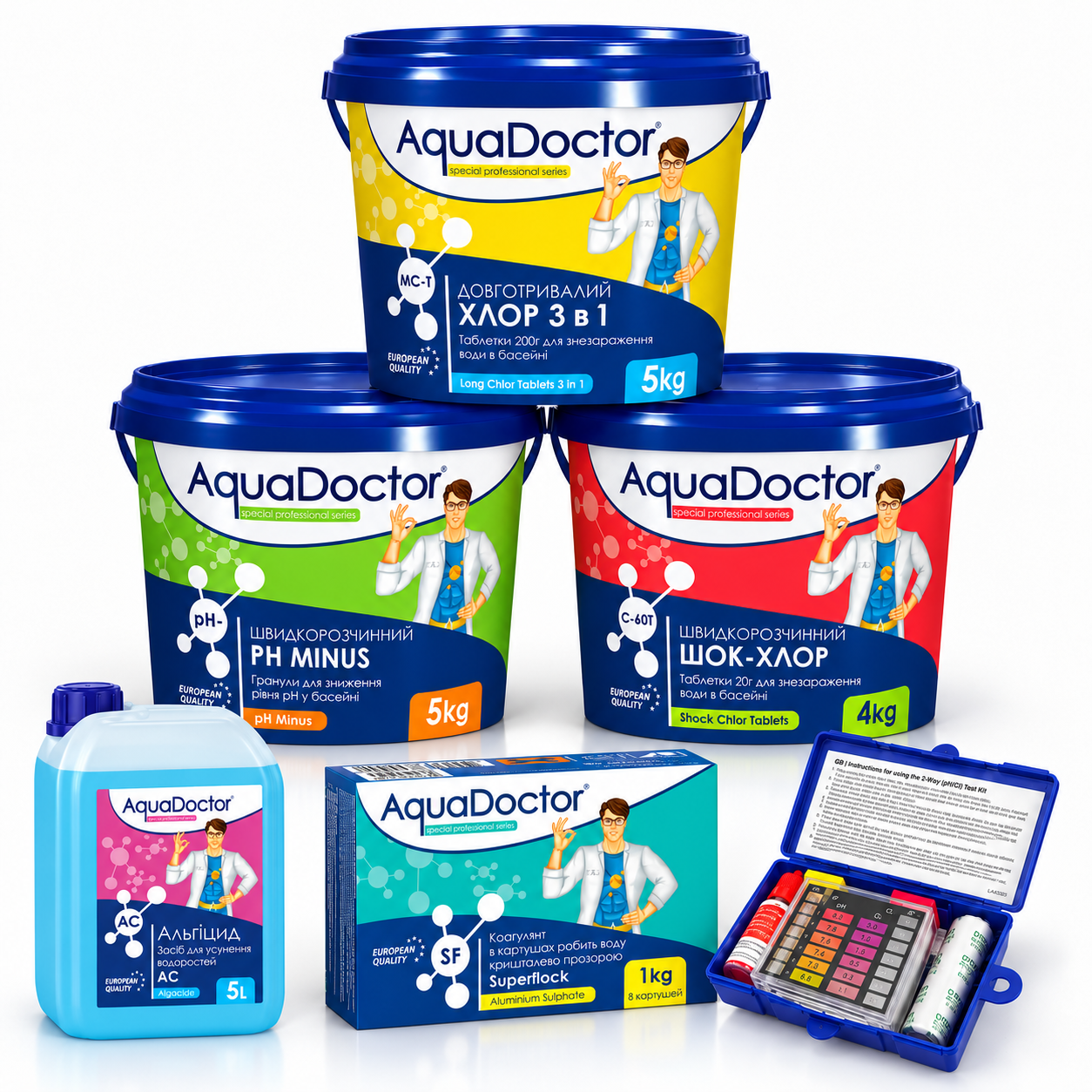 Химия для бассейна AquaDoctor Top Kit 6в1 (9959247)