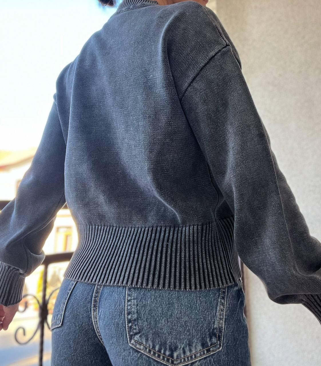 Свитер женский A-N 870 вареный мишка камушки средняя длина оверсайз р. 44-48 Черный (3120) - фото 2 Свитер женский A-N 870 вареный мишка камушки средняя длина оверсайз р. 44-48 Черный (3120) - фото 2