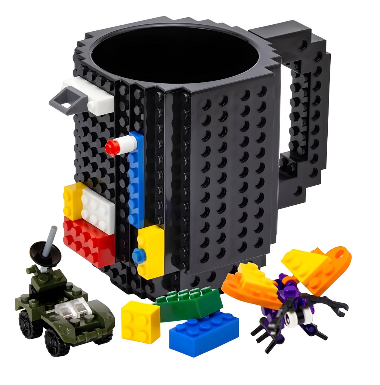 Чашка-конструктор для блоків 350 мл 14х10х13 см Чорний (041-H)